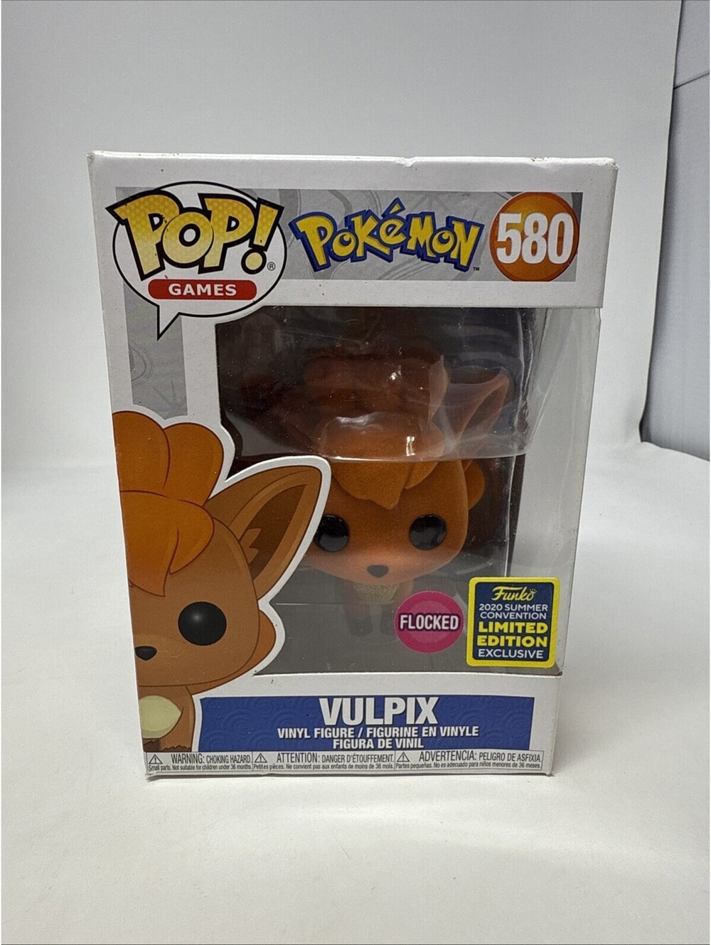 Funko Pop! Pokemon Vulpix #580 Flocked 2020 Summer Convention Exclusive READ